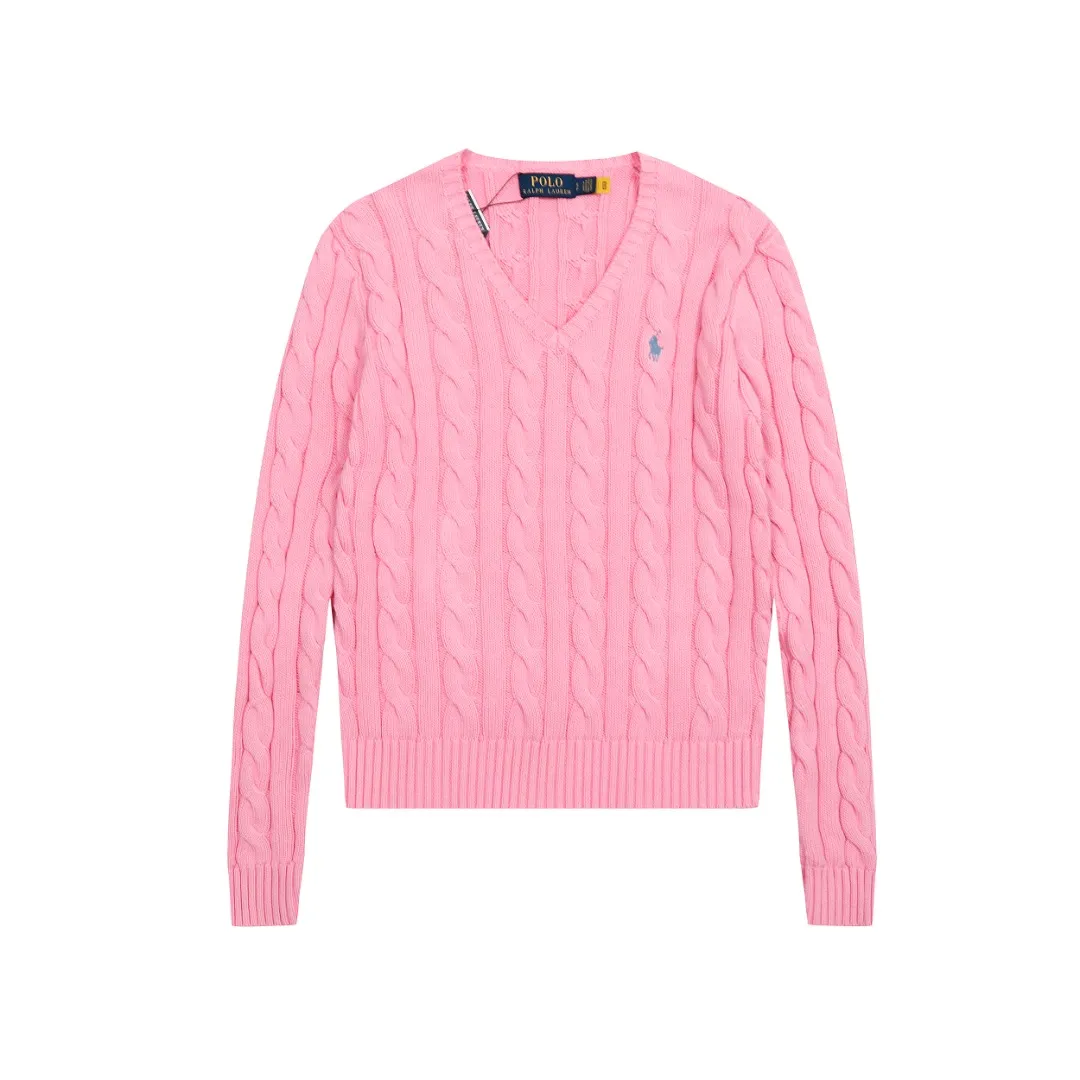 🅿️210 "Top quality" Style number: DS019# [Ralph Lauren V-neck solid color pony embroidered logo hemp flower knitted sweater] ✅Ralph Lauren Ralph Lauren goddess slim basic classic V-neck hemp flower pullover sweater ✅Main supplier platform live broadcast Wholesale entity Replacement when out of stock Not removed from shelves ✅ZP quality 1:1 version Scan the code to enter the GF website Counter quality ✅Detailed quality The only one in Guangzhou Imported quality cotton yarn, focusing on high-end, cost-effective, good quality, needless to say, ✅ simple and easy to match, a must-have item for ootd, good-looking clothes are never picky, a must-have in the goddess' wardrobe, recommended. Size: S-L Color: Black, off-white, gray, navy blue, khaki, pink, light blue, rose red, brown, Chinese red